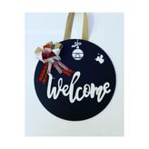 HOBİ55 Welcome Kapı Süsü Ahşap Yb-03 siyah 30 x 30