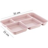 Holly Home Hollyhome Tabldot 5 Bölmeli Lüks Plastik Piknik Yemek Servis Tabağı Pudra Tablot 21X31X3,3(H) Cm