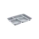 Holly Home Tabldot 5 Bölmeli Lüks Plastik Piknik Yemek Servis Tabağı 1 Adet Tablot Gri 21X31X3,3(H) Cm