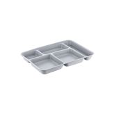 HOLLYHOME Tabldot 5 Bölmeli Lüks Plastik Piknik Yemek Servis Tabağı 1 Adet Gri Tablot 21x31x3,3(h) cm