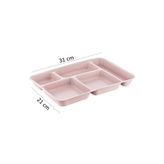 HOLLYHOME Tabldot 5 Bölmeli Lüks Plastik Piknik Yemek Servis Tabağı Pudra Tablot 21x31x3,3(H) Cm