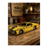 Home Ahşap Dekoratif -125 Parça 3d Puzzle- Sarı Renk Ford Mustang Spor Araba Maketi