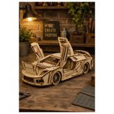 Home Ahşap Dekoratif- 204 Parça 3d Puzzle- Lamborghini Spor Araba Maketi