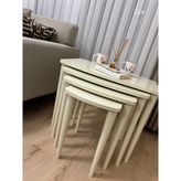 Home Başaran Mobilya Üst Kalite Mdf 4'lü Boyalı Krem Zigon Sehpa Krem Zigon