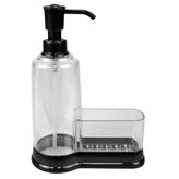 Home Basics Sünger Bölmeli Plastik Sabunluk, Siyah