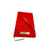 Home İsme Özel Kırmızı Defter Kalem Seti