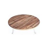 Home Katlanabilir Metal Ayaklı Ahşap Yer Sofrası Tepsi Sini - 70 Cm