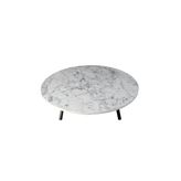 Home Katlanabilir Metal Ayaklı Ahşap Yer Sofrası Tepsi Sini Beyaz Mermer Desen 100 Cm