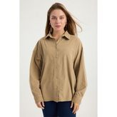 Home Store Fitilli Kadife Gömlek - L - XL - Camel