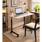 Homedora Loren Laptop Sehpası 70X40 cm – Tekerlekli Modern Bilgisayar ve Çalışma Masası - 70 x 40 cm - Beyaz