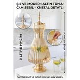 HomeTarz Cam Sebil - Yağlık, Şerbetlik, Sürahi - 6 Litre, 50 CM-5