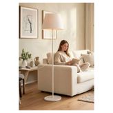 HOMİNG Kumaş Modern Beyaz Köşe Lambader