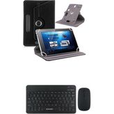Honor Pad 10 Kılıf Uyumlu Standlı Kablosuz Bluetooth Klavye Mouse Set - Siyah