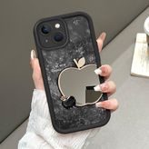 HONTINGA iPhone 14 ile Uyumlu Aynalı Kılıfı Düşüme Önleyici Basitlik Anti Düşme Kamera Korumali Apple Desen Yumuşak Silikon Telefon Kılıfı Kadın ve Erkek Için Uygundur K2-9107 - Renkli