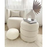 Hoom Concept Relax Teddy Berjer + Puf Takimi Set - Beyaz
