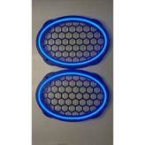 Hoparlör Kapağı Oval 20 cm Ledli 2'li Takım - MAVİ