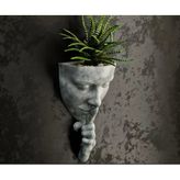 HOUSETREDN Minimalist duvar dekoru Dekoratif Sukulent ve Çiçeklik, Modern Duvar Dekoru, Antrasit/Beyaz (Opsiyonel Renk), Askılı Estetik Saksı Woman wall flower pot 2 (siyah)