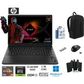 Hp Hyperx Omen 15 Amd Ryzen 7 260(YENI Nesil Işlemci) 24GB 1tb SSD RTX5060 W11 Pro 15.3" Wuxga 165Hz Taşınabilir Bilgisayar D62C8EA Duddi Çanta+Mouse+Mousepad+Usbbellek+Temizlikkit - 1 TB - 24 GB