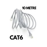 HQ SPEED Cat6 Ethernet Kablosu 10 Metre - 1000 Mbps Gigabit Hızlı İnternet Modem PC Smart TV Patch Kablo Gri