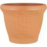 HS01 Hasır Saksı Tabaklı 20,9cm, 3.3 Litre Kiremit