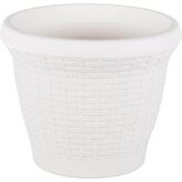 HS02 Hasır Saksı Tabaklı 25CM, 6 Litre Beyaz