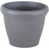 Hs04 Hasır Saksı Tabaklı 35,5Cm, 15 Litre Antrasit