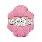 Hubrendy Tedarik 5 Adet Pırlanta Amigurumi El Örgü İpi Yünü Pembe 6740 - Nako Mudanis