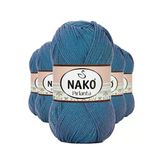 Hubrendy Tedarik 5 Adet Pırlanta Amigurumi El Örgü İpi Yünü Turkuaz 3409 - Nako Mudanis