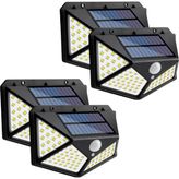 Hubstein 100 LED Solar Hareket Sensörlü 3 Mod Duvar Bahçe Lambası 4'lü