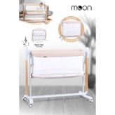 Huggy Bej Moon Akıllı Beşik – Otomatik Sallanabilir, Sensörlü, Kumandalı Anne Yanı Oyun Parkı Beşik