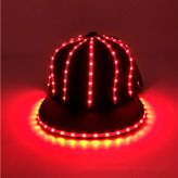 HULA Işıklı Snapback Şapka, LED Histerez Şapkası, LED Beyzbol Şapkası, LED Parti Şapkası, Erkek ve Kız Çocukları için (Kırmızı)