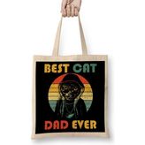 Humuts Best Cat Dad Ever Papa Cat Lover Kedi Bez Çanta