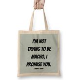 Humuts Daniel Craig Quotes Gift Açık Bej Uzun Saplı Bez Çanta