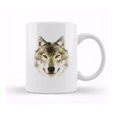 Humuts Geometric Animal Wolf Kupa Bardak
