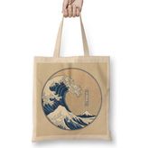 Humuts Great Wave Açık Bej Uzun Saplı Bez Çanta