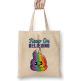 Humuts Keep On Believing Unicorn Ice Cream Bez Uzun Saplı Açık Bej Rengi Çanta