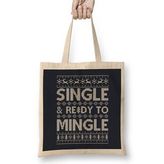 Humuts Single And Ready To Mingle Christmas Knit Pattern Bez Kadın Günlük Çanta