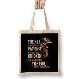 Humuts The Key Is To Patience Chicken Bez Uzun Saplı Açık Bej Rengi Çanta