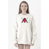 Hunter x Hunter Anime Logo Beyaz Kadın 2ip Sweatshirt