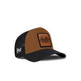Hustle Logolu Siyah-Camel Trucker Şapka