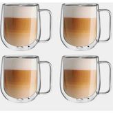 Hvc Ticaret 4'lü Çift Cidarlı Bardak Nescafe, Latte, Bitki Çayı Bardağı 350 ml - 001 - Beyaz