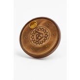 Hyge Ajna Çakralı Yuvarlak Ahşap Tütsülük – Çubuk/Konik | Ajna Chakra Wood Incense Holder - Stik/Conic