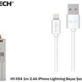 Hytech HY-X98 2m 2.4A iPhone Lightning Beyaz Şarj Kablosu