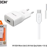 Hytech HYXE24 Micro Usb 2.4a Hızlı Şarj Kablo ve Ev Şarj Adaptör