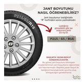 Hyundai İ20 Active 4'lü Takım Gri 3314 14 Inç Uyumlu Jant Kapağı