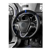 Hyundai Ix35 Uyumlu Direksiyon Kilifi Dikmeli Noktali-Nubuk Mavi Yuzuklu