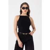 i8 Denim Askılı Halter Yaka Atlet
