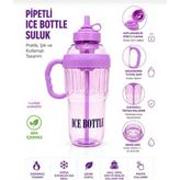Ice Bottle Pipetli Matara 1200 Ml, - Açık Mor