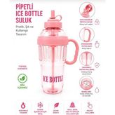 Ice Bottle Pipetli Matara 1200 Ml, - Açık Pembe