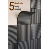 İdil Panel Ahşap Kare Akustik Duvar Kaplama Paneli Mdf 60x60cm Antrasit